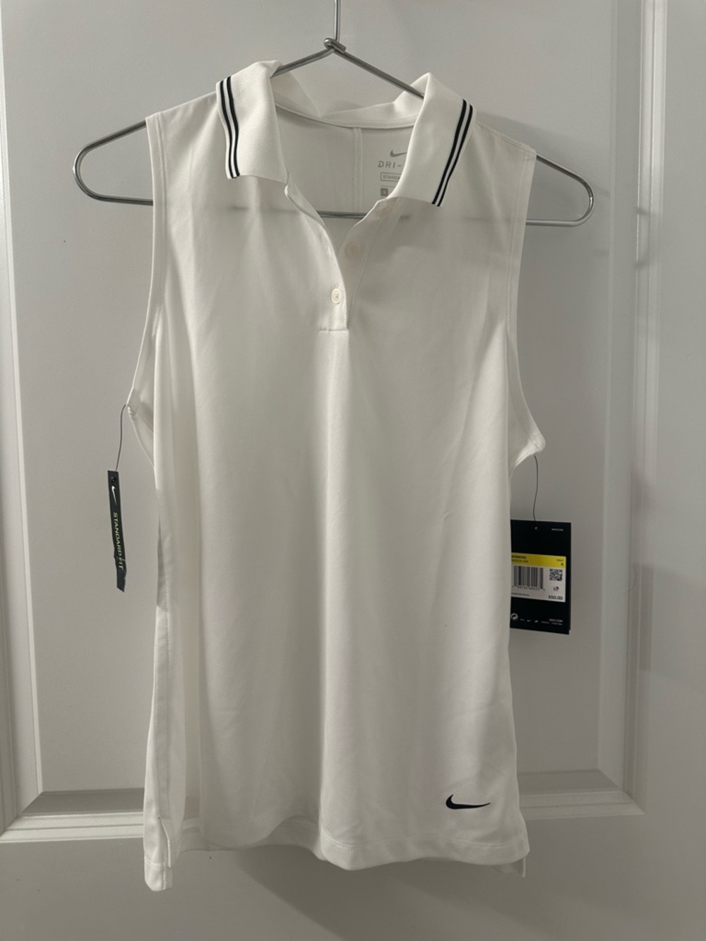 Nike Dri-Fit  Victory Sleeveless Golf Polo | White | S